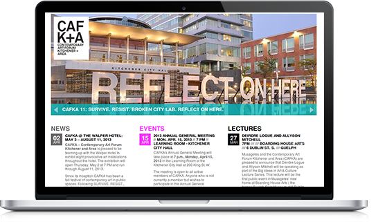 Screnshot showing the CAFKA website on a variety of devices